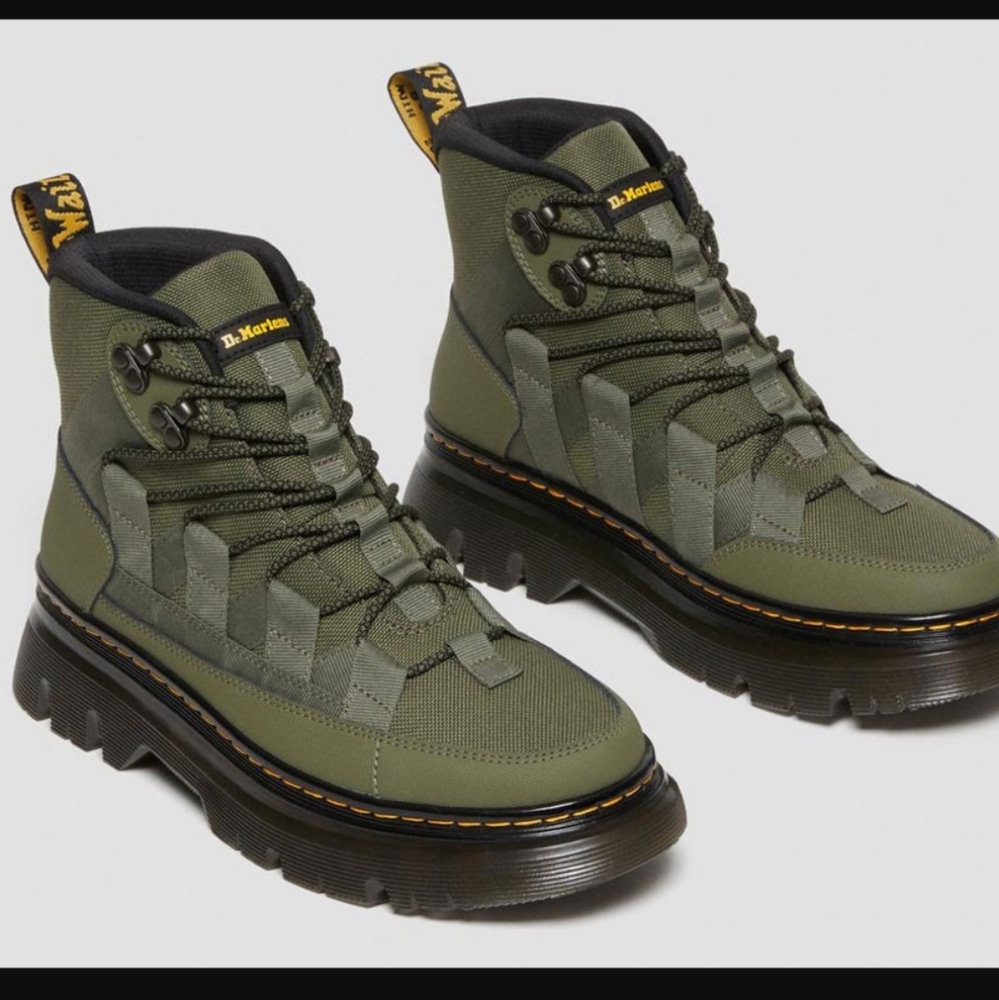 Dr. Martens Army Green Boury Platform Combat Boots